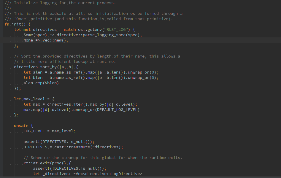 Rust program written on computer screen for an example to viewers how python code looks like. 